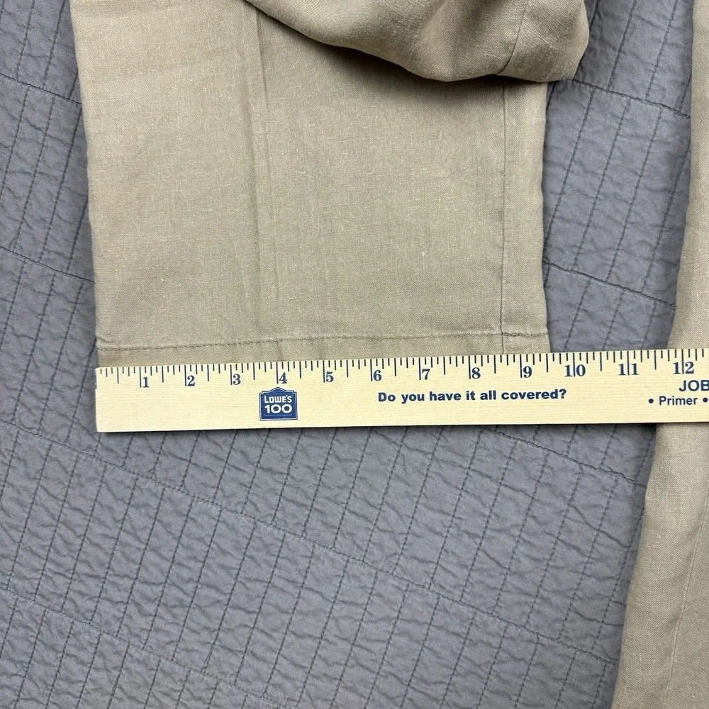 Caribbean Linen Pants Men's 38x30 (36x29) Tan Cargo Pocket Beach Summer‎ Preppy